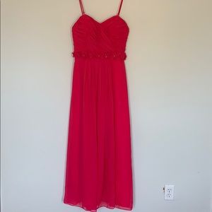 Hot Pink Chiffon Maxi Dress
